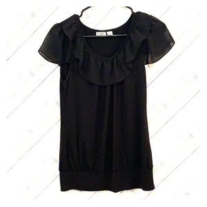 Lush black filmy top